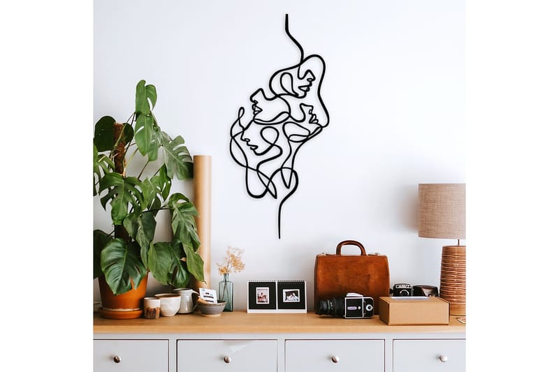 Faces Väggdekor - Svart - Inredning & dekor - Väggdekor - Skyltar - Plåtskylt