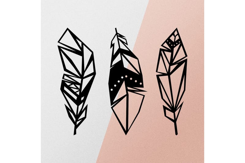 Feather Metal Decor Väggdekor - Svart - Inredning & dekor - Väggdekor - Skyltar - Plåtskylt