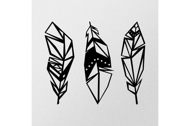 Feather Metal Decor Väggdekor - Svart - Inredning & dekor - Väggdekor - Skyltar - Plåtskylt