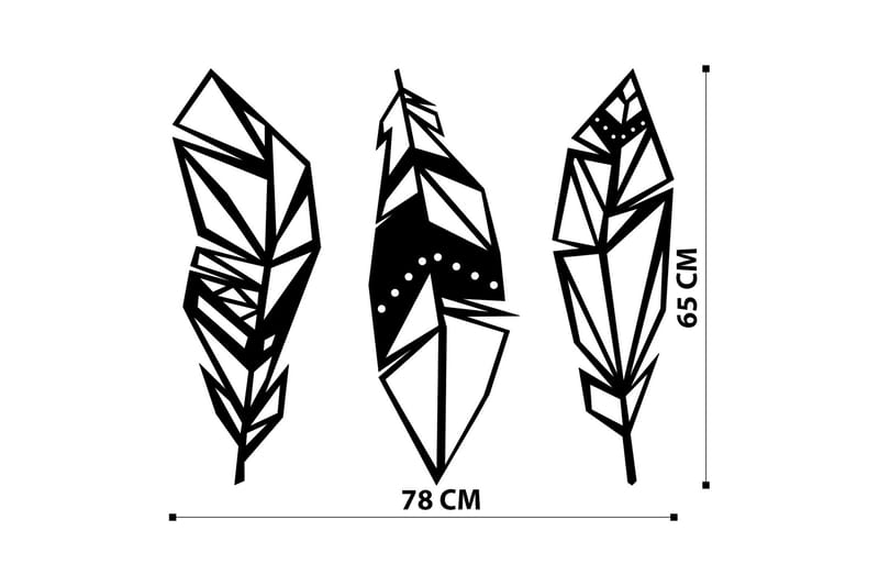 Feather Metal Decor Väggdekor - Svart - Inredning & dekor - Väggdekor - Skyltar - Plåtskylt