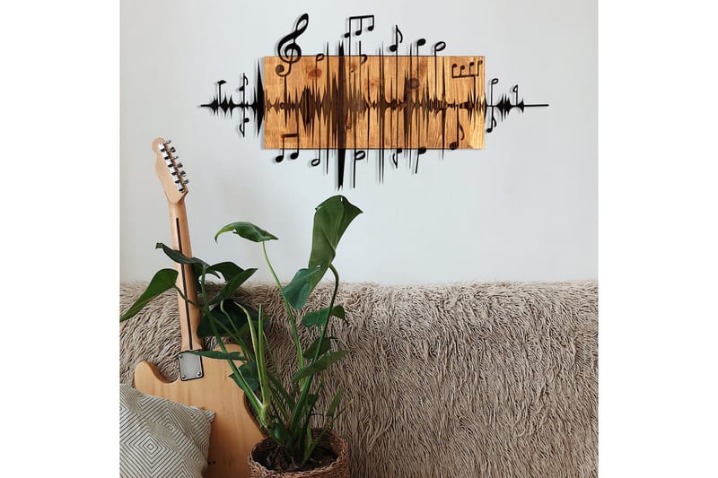 Feel the Rhythm Väggdekor - Svart/Valnöt - Inredning & dekor - Väggdekor - Skyltar - Plåtskylt