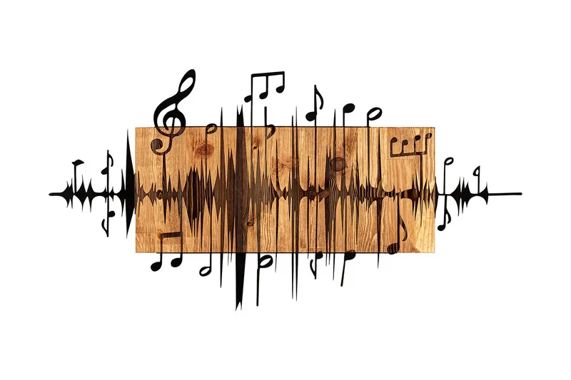 Feel the Rhythm Väggdekor, Svart/Valnöt