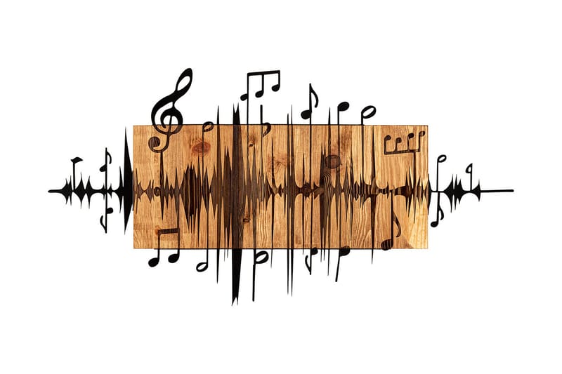 Feel the Rhythm Väggdekor, Svart/Valnöt