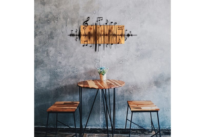 Feel the Rhythm Väggdekor - Svart/Valnöt - Inredning & dekor - Väggdekor - Skyltar - Plåtskylt