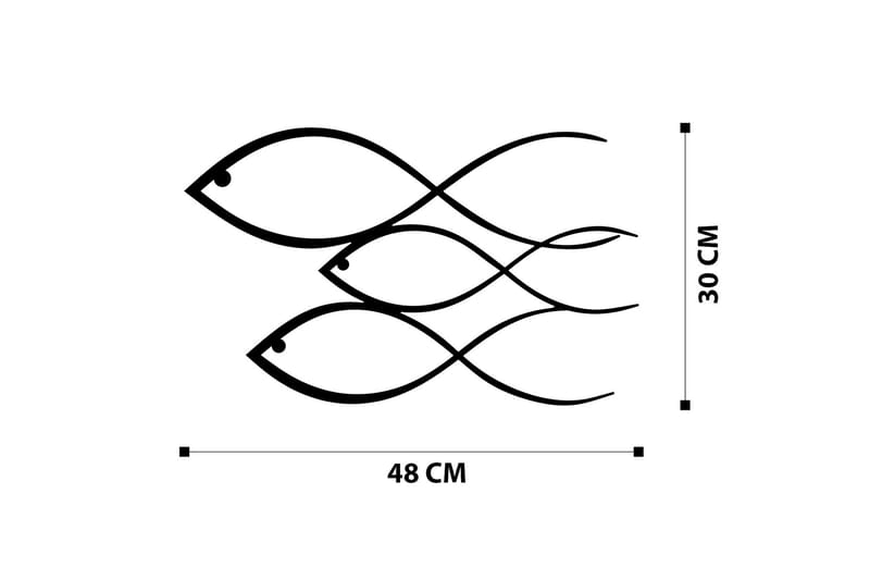 Fish Väggdekor - Svart - Inredning & dekor - Väggdekor - Skyltar - Plåtskylt