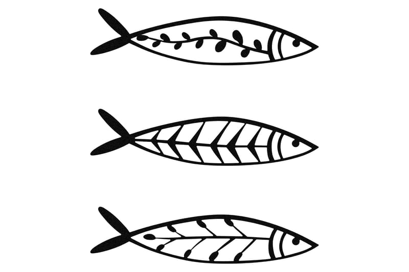 FISH Väggdekor Svart - Plåtskylt