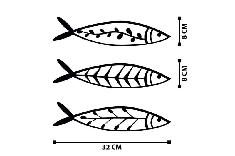 FISH Väggdekor Svart - Inredning & dekor - Väggdekor - Skyltar - Plåtskylt