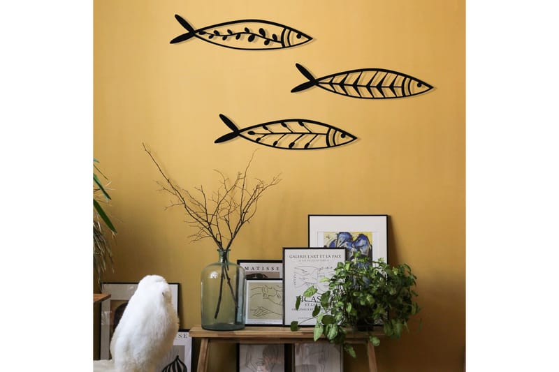 FISH Väggdekor Svart - Inredning & dekor - Väggdekor - Skyltar - Plåtskylt