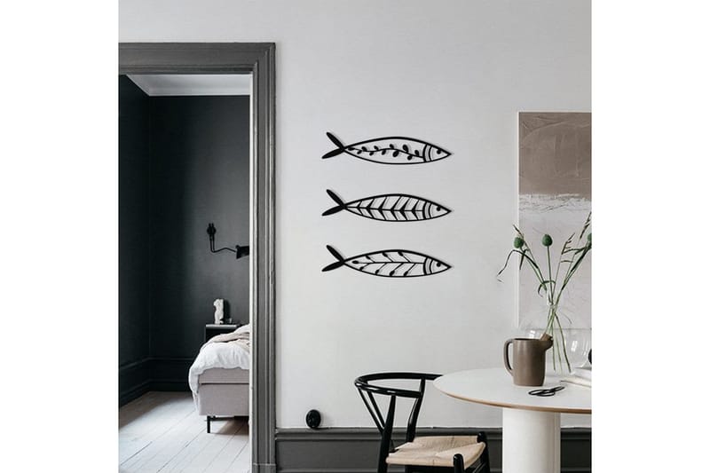 FISH Väggdekor Svart - Inredning & dekor - Väggdekor - Skyltar - Plåtskylt