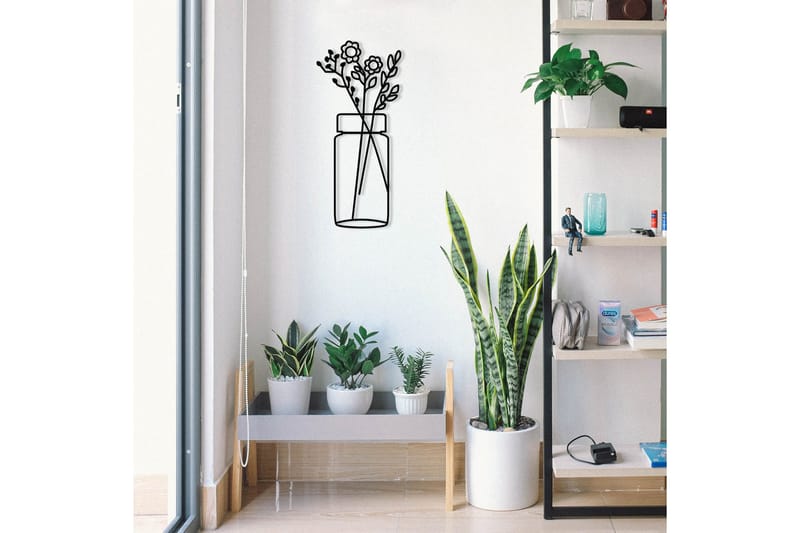 Flower 1 Väggdekor - Svart - Inredning & dekor - Väggdekor - Skyltar - Plåtskylt