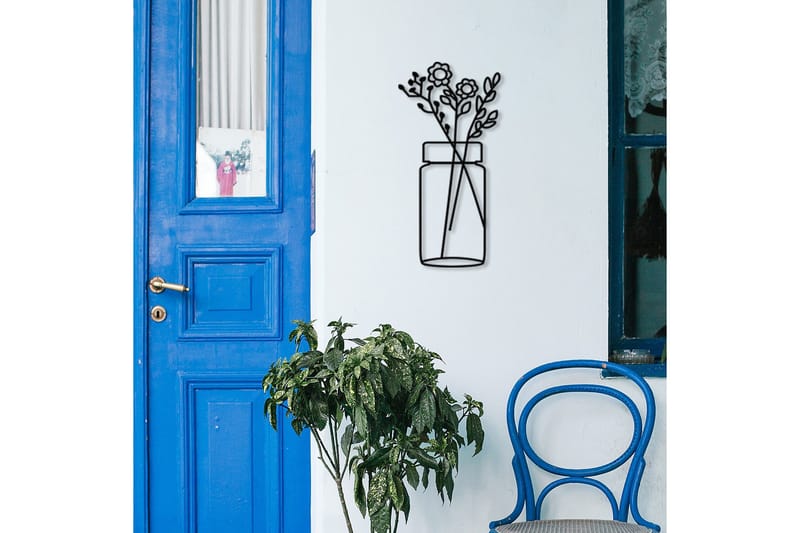 Flower 1 Väggdekor - Svart - Inredning & dekor - Väggdekor - Skyltar - Plåtskylt