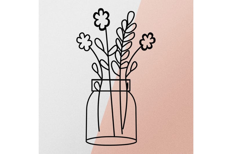 Flower 3 Väggdekor - Svart - Inredning & dekor - Väggdekor - Skyltar - Plåtskylt