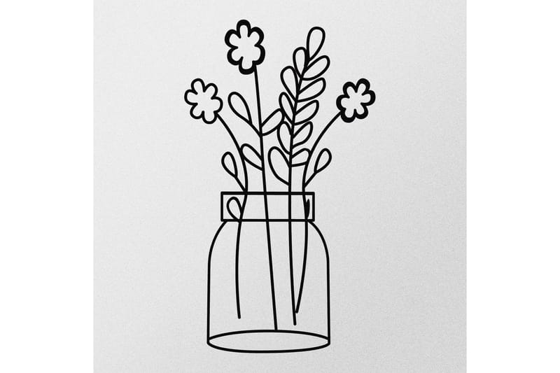 Flower 3 Väggdekor - Svart - Inredning & dekor - Väggdekor - Skyltar - Plåtskylt