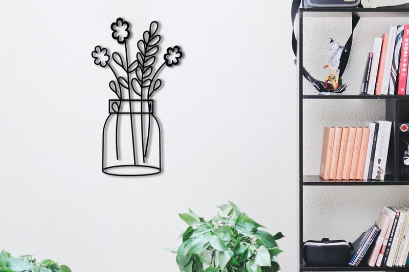 Flower 3 Väggdekor, Svart