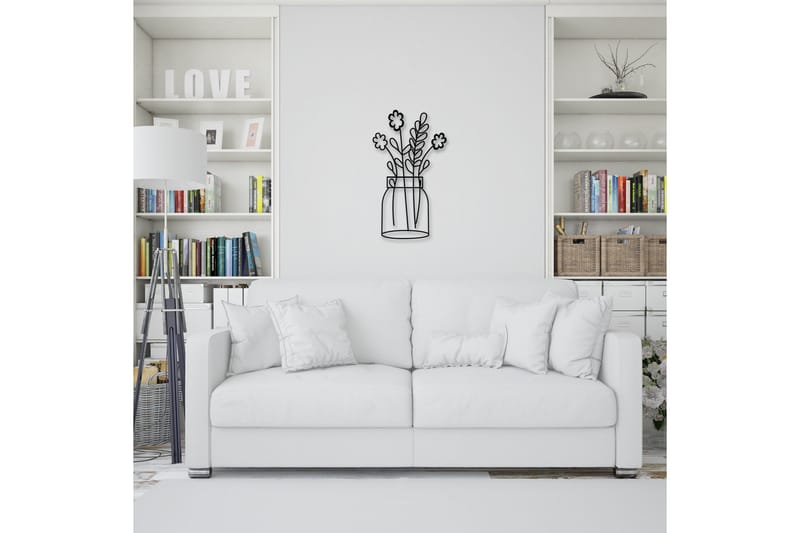 Flower 3 Väggdekor - Svart - Inredning & dekor - Väggdekor - Skyltar - Plåtskylt