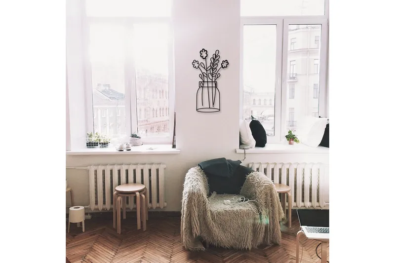 Flower 3 Väggdekor - Svart - Inredning & dekor - Väggdekor - Skyltar - Plåtskylt