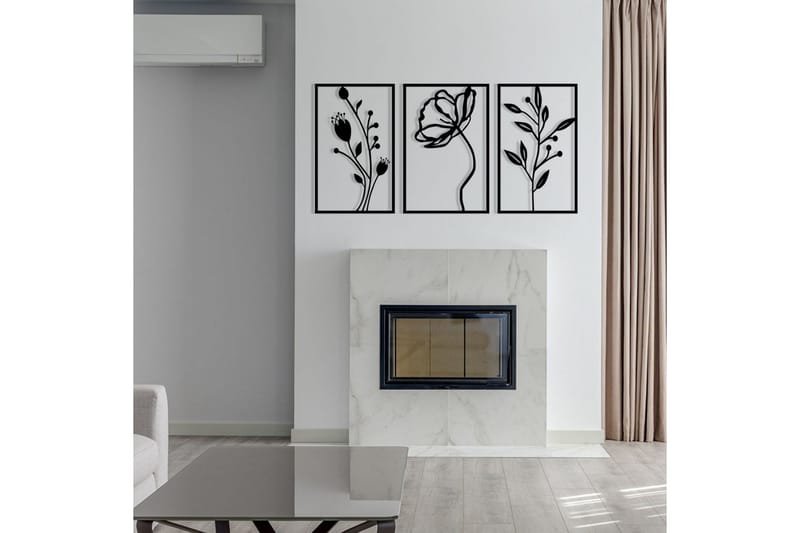 Flowers Väggdekor - Svart - Inredning & dekor - Väggdekor - Skyltar - Plåtskylt