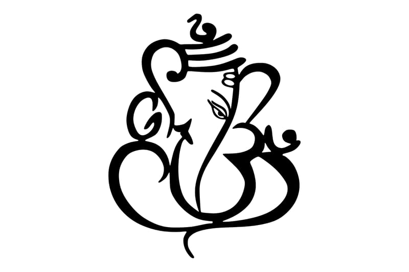 GANESHA Väggdekor Svart - Inredning & dekor - Väggdekor - Skyltar - Plåtskylt