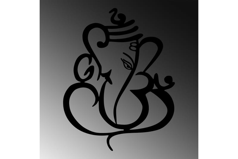 Ganesha Väggdekor - Svart - Inredning & dekor - Väggdekor - Skyltar - Plåtskylt