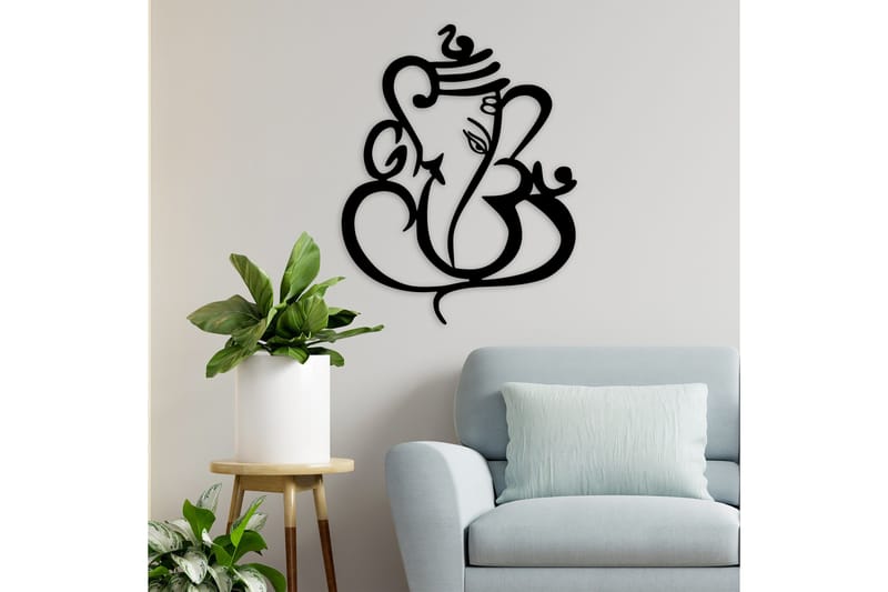 Ganesha Väggdekor - Svart - Inredning & dekor - Väggdekor - Skyltar - Plåtskylt