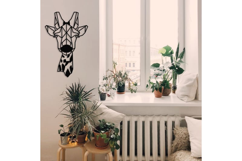 Giraffe Metal Decor Väggdekor - Svart - Inredning & dekor - Väggdekor - Skyltar - Plåtskylt