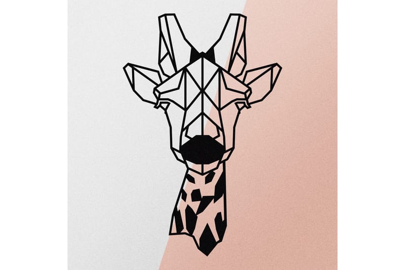 Giraffe Metal Decor Väggdekor - Svart - Inredning & dekor - Väggdekor - Skyltar - Plåtskylt