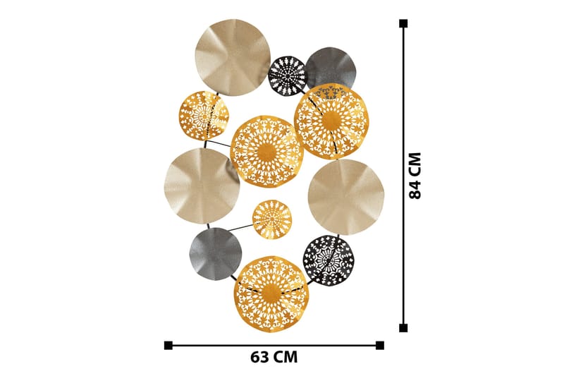 Gold Väggdekor - Flerfärgad - Inredning & dekor - Väggdekor - Skyltar - Plåtskylt