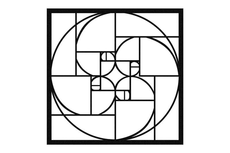 GOLDEN RATIO Väggdekor Svart - Plåtskylt