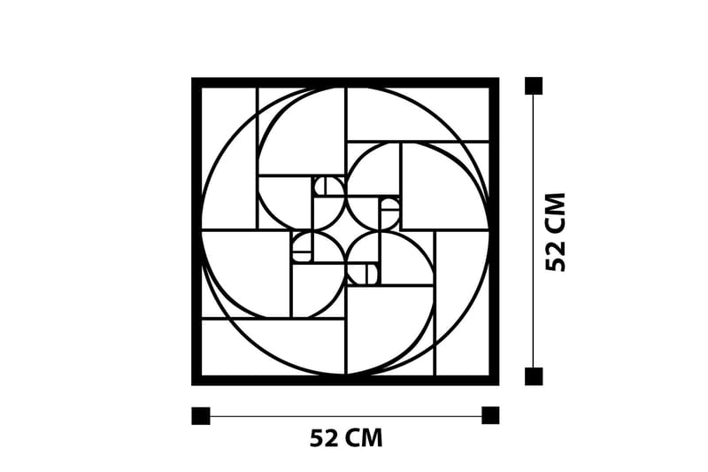 GOLDEN RATIO Väggdekor Svart - Plåtskylt