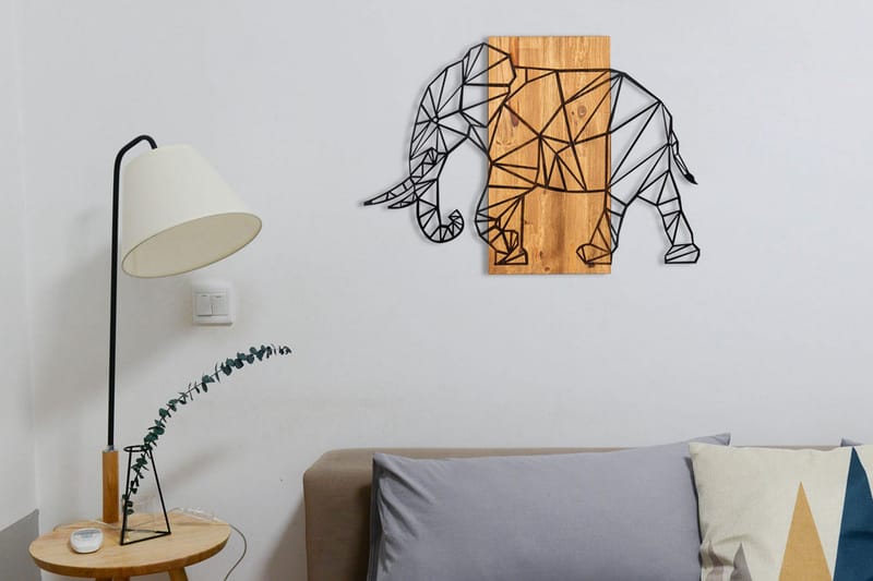 Great Elephant Väggdekor - Svart/Valnöt - Inredning & dekor - Väggdekor - Skyltar - Plåtskylt