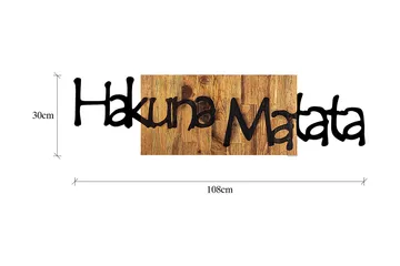 Hakuna Matata 4 Väggdekor - Svart/Ljus Valnöt - Inredning & dekor - Väggdekor - Skyltar - Plåtskylt