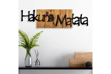 Hakuna Matata 4 Väggdekor - Svart/Ljus Valnöt - Inredning & dekor - Väggdekor - Skyltar - Plåtskylt