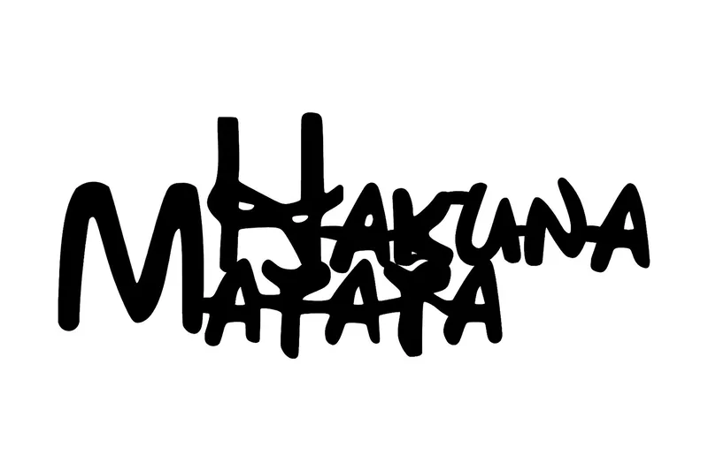 Hakuna Matata 5 Väggdekor, Svart