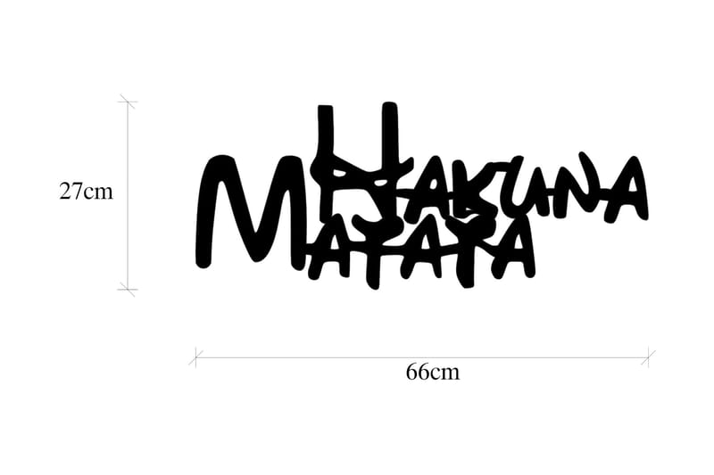 Hakuna Matata 5 Väggdekor - Svart - Inredning & dekor - Väggdekor - Skyltar - Plåtskylt