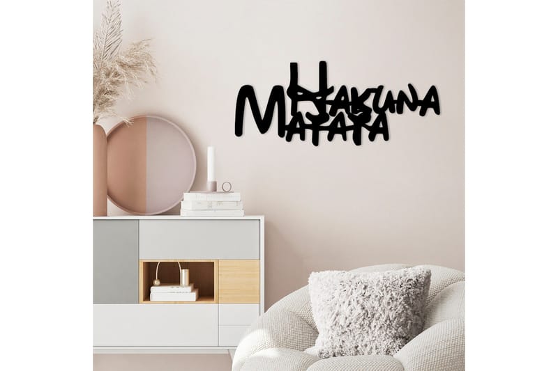 Hakuna Matata 5 Väggdekor - Svart - Inredning & dekor - Väggdekor - Skyltar - Plåtskylt