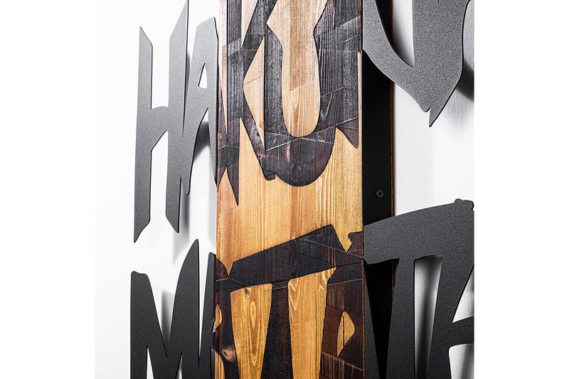 Hakuna Matata 5 Väggdekor - Svart/Ljus Valnöt - Inredning & dekor - Väggdekor - Skyltar - Plåtskylt