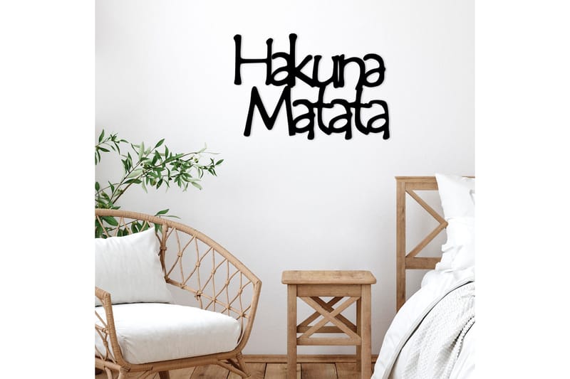 Hakuna Matata 8 Väggdekor - Svart - Inredning & dekor - Väggdekor - Skyltar - Plåtskylt