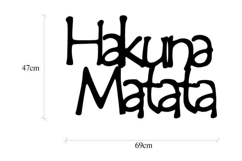 Hakuna Matata 8 Väggdekor - Svart - Inredning & dekor - Väggdekor - Skyltar - Plåtskylt