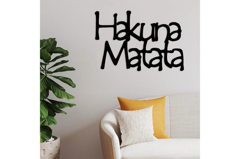 Hakuna Matata 8 Väggdekor - Svart - Inredning & dekor - Väggdekor - Skyltar - Plåtskylt