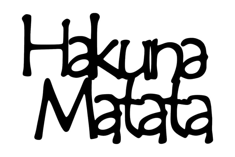 Hakuna Matata 8 Väggdekor, Svart