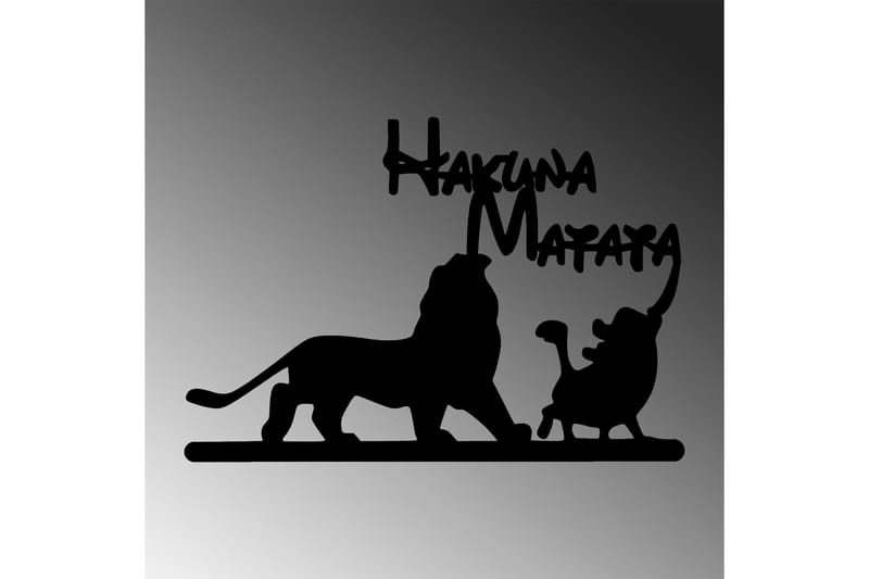 Hakuna Matata Lion And Piggy Väggdekor - Svart - Inredning & dekor - Väggdekor - Skyltar - Plåtskylt