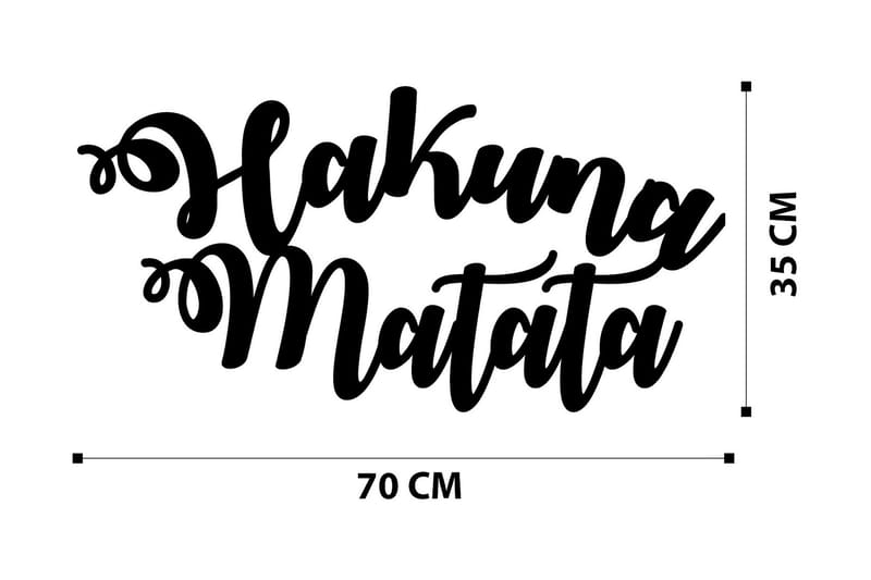 Hakuna Matata Väggdekor - Svart - Inredning & dekor - Väggdekor - Skyltar - Plåtskylt