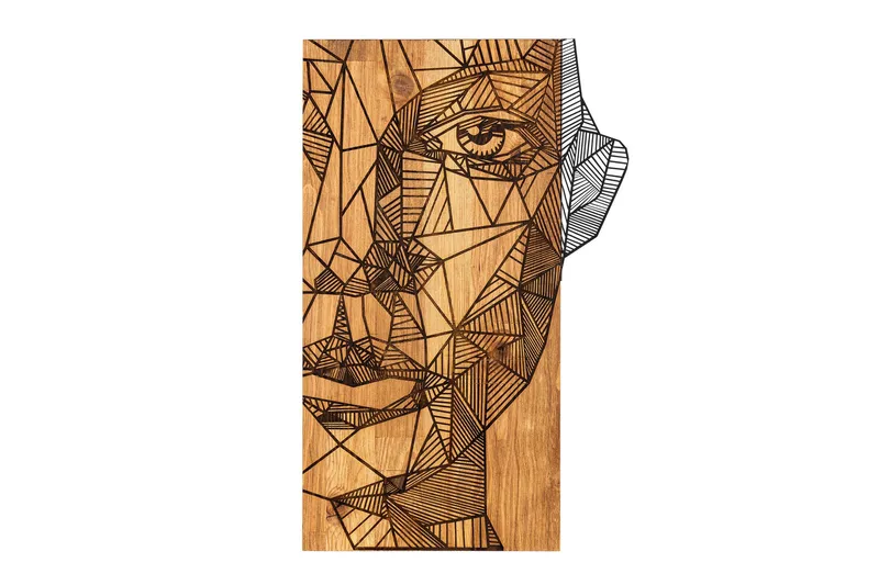 Half face Väggdekor, Svart/Valnöt