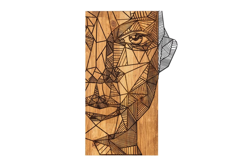 Half face Väggdekor, Svart/Valnöt