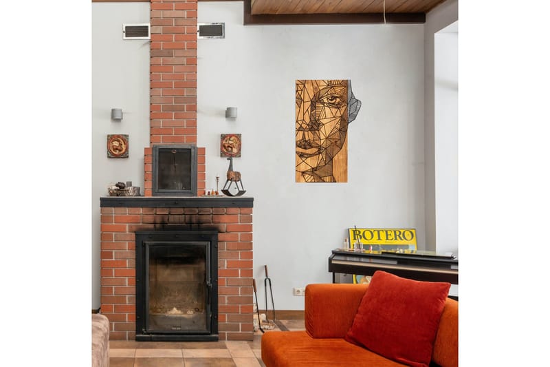 Half face Väggdekor - Svart/Valnöt - Inredning & dekor - Väggdekor - Skyltar - Plåtskylt