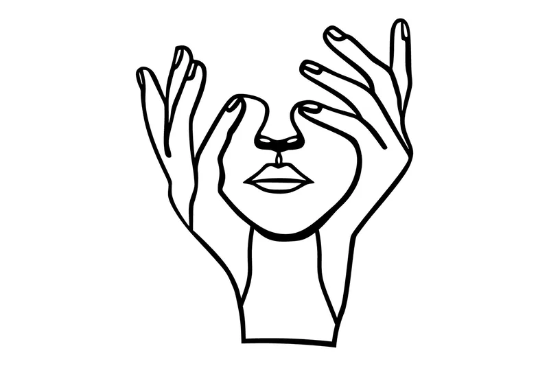 Hand Face Väggdekor, Svart