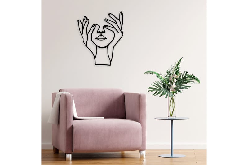 Hand Face Väggdekor - Svart - Inredning & dekor - Väggdekor - Skyltar - Plåtskylt