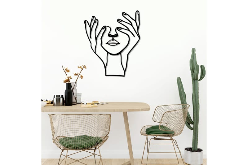 Hand Face Väggdekor - Svart - Inredning & dekor - Väggdekor - Skyltar - Plåtskylt