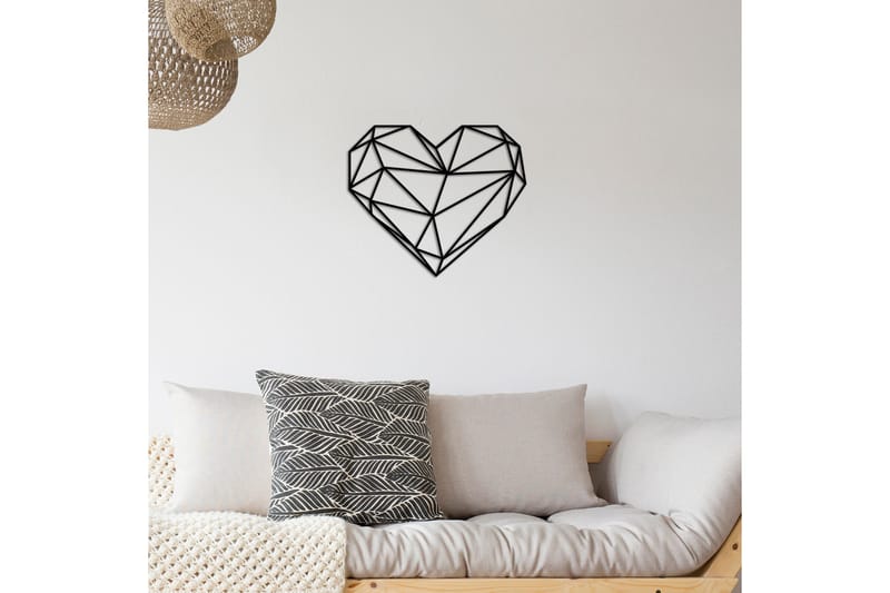 Heart Metal Decor Väggdekor - Svart - Inredning & dekor - Väggdekor - Skyltar - Plåtskylt