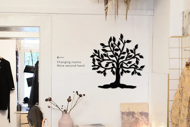 Heart Tree Väggdekor, Svart